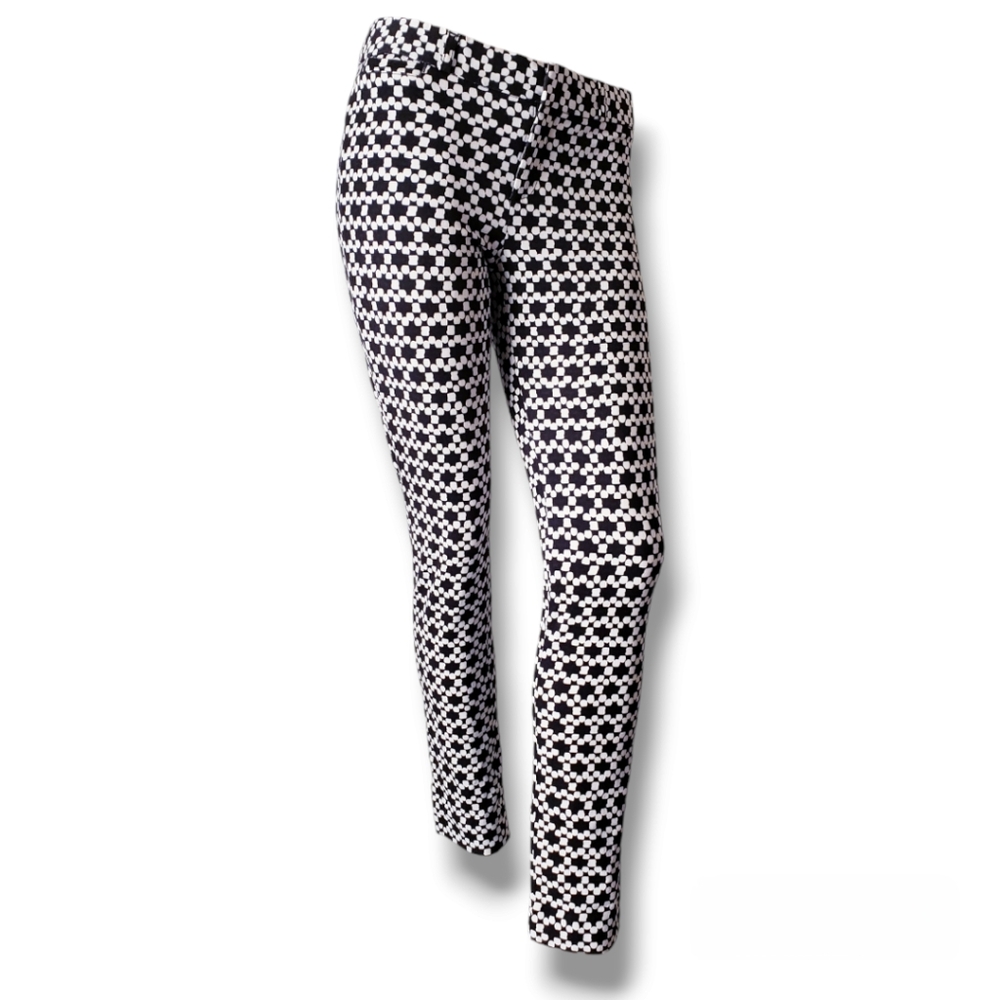 Banana Republic Sloan Fit Black & White Geometric Dot Pants
